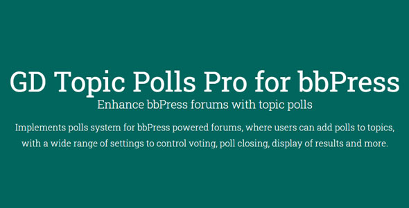 GD Topic Polls Pro for bbPress