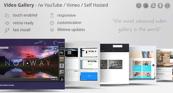 Video Gallery WordPress Plugin /w YouTube, Vimeo, Facebook pages