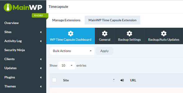 MainWP Time Capsule Extension
